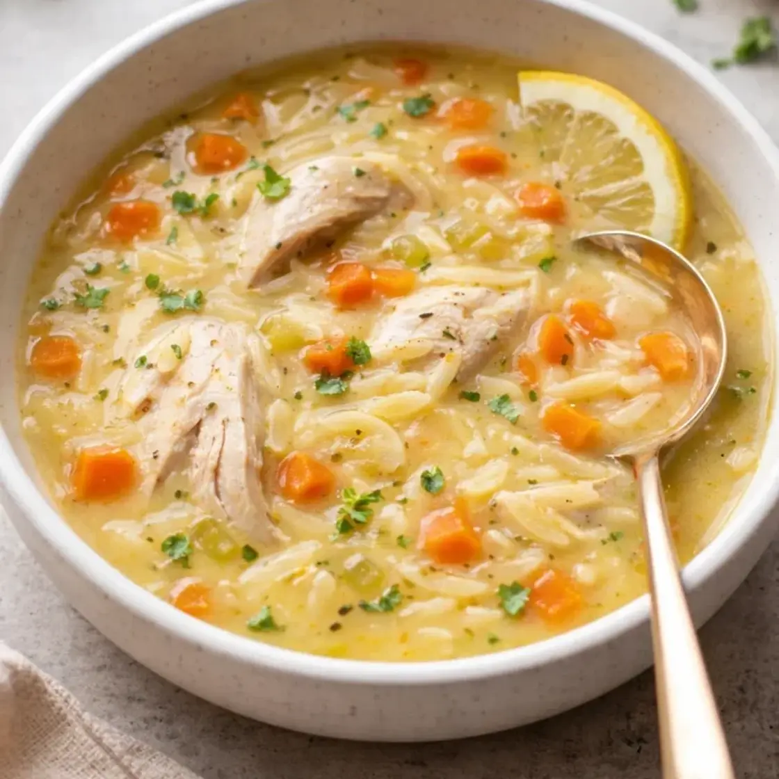 Lemon Chicken Orzo Soup
