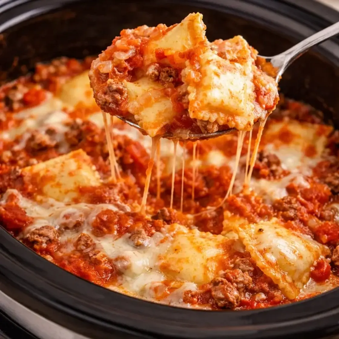 Crockpot Lasagna with Ravioli