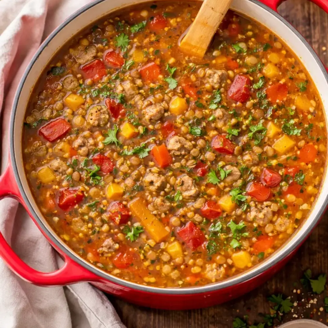 Hearty Italian Sausage and Lentil Soup