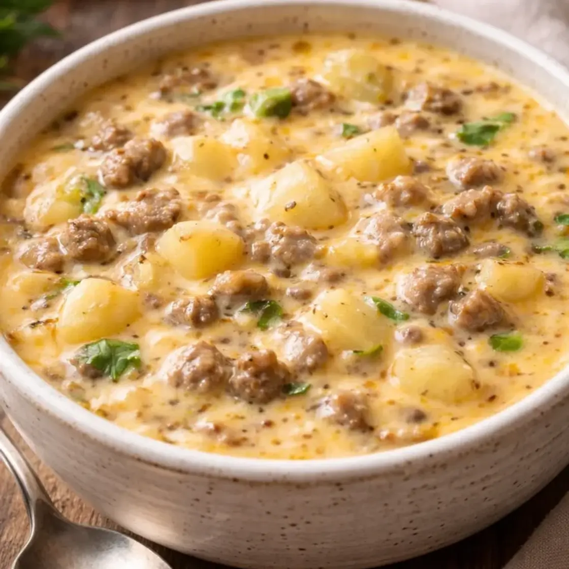 Cheesy Hamburger Potato Soup