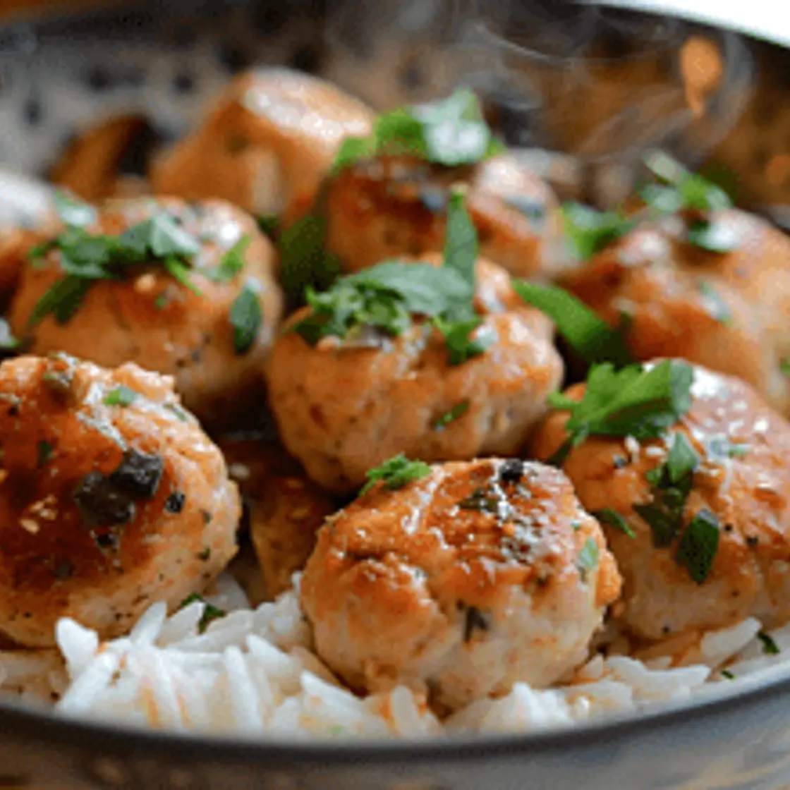 Boulettes de poulet et riz