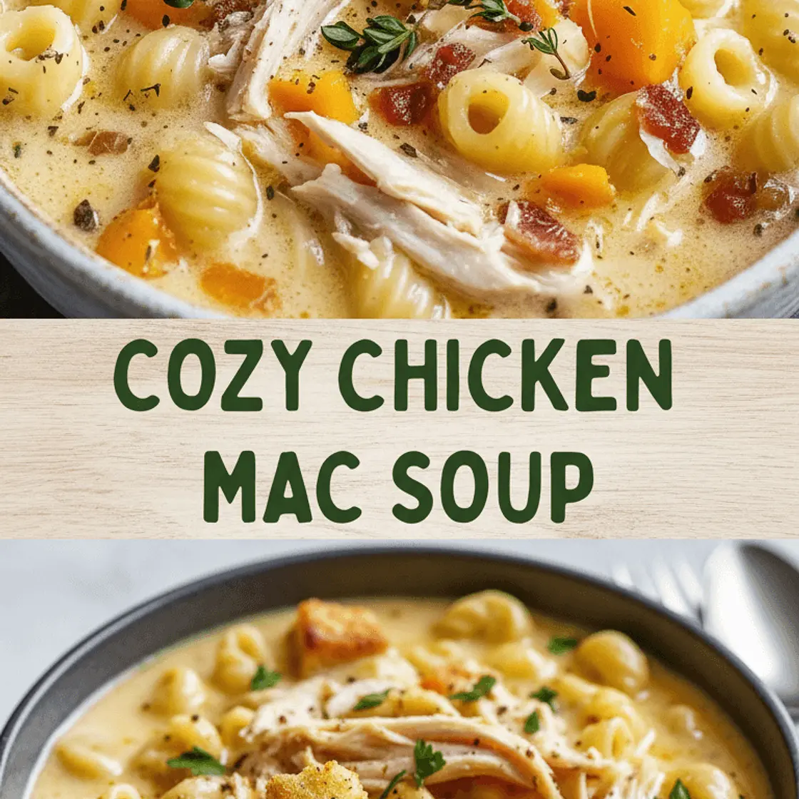 Creamy Chicken Macaroni Cheese Soup