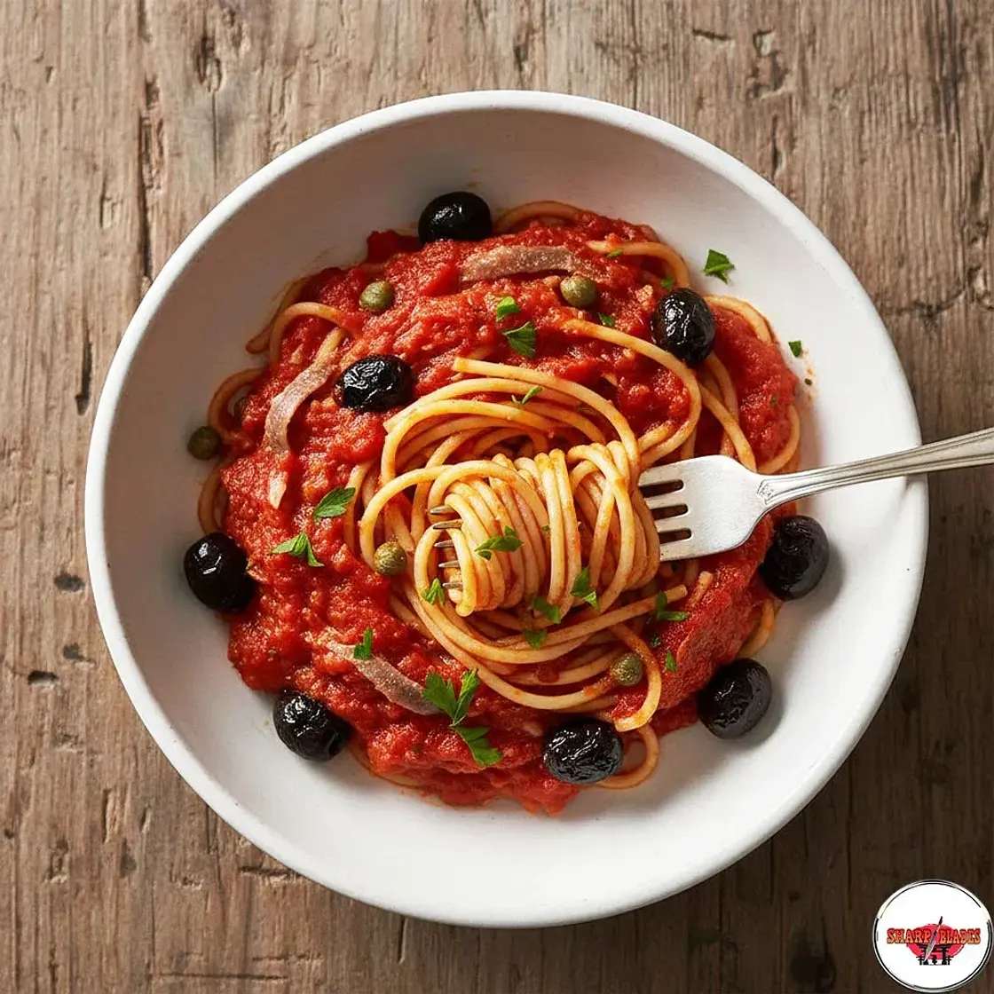 Pantry Pasta Puttanesca Recipe | Easy Spicy & Delicious | Sharp Blades