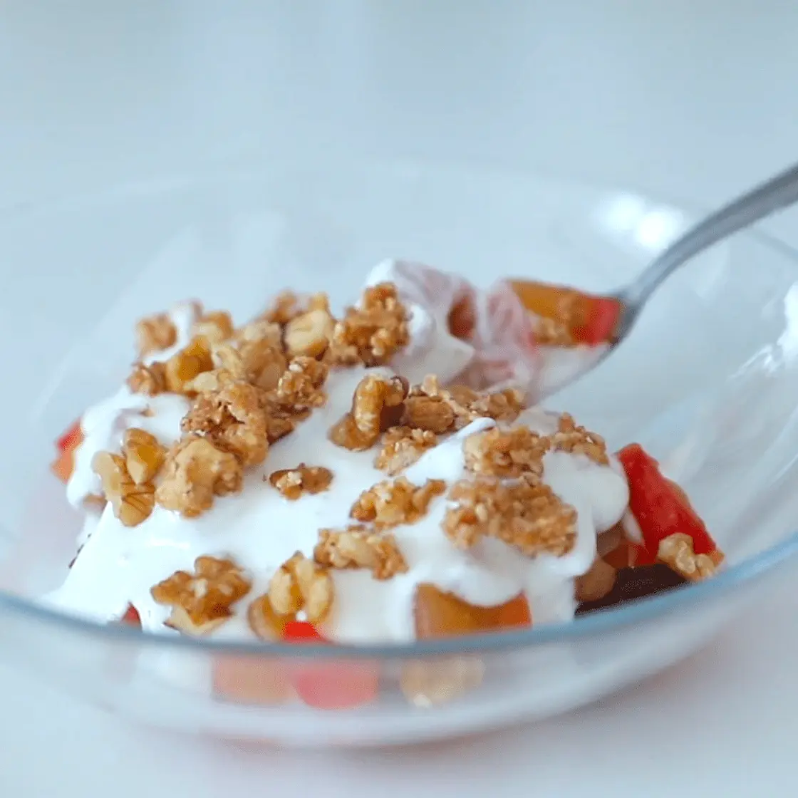 CIOTOLA DI MELE VANIGLIATE ALLA CANNELLA, YOGURT GRECO E GRANOLA