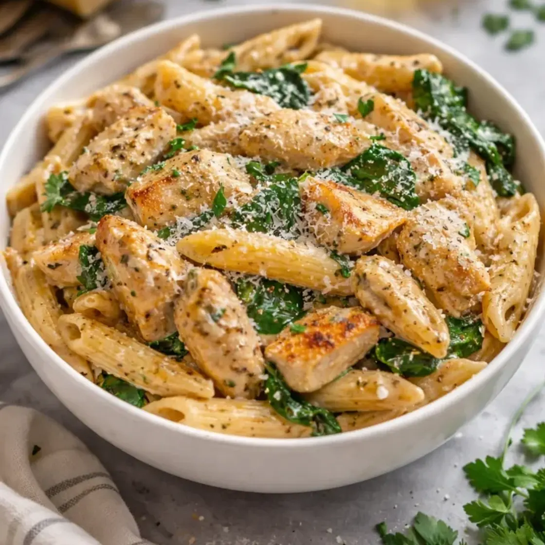 Healthy Garlic Parmesan Chicken Pasta