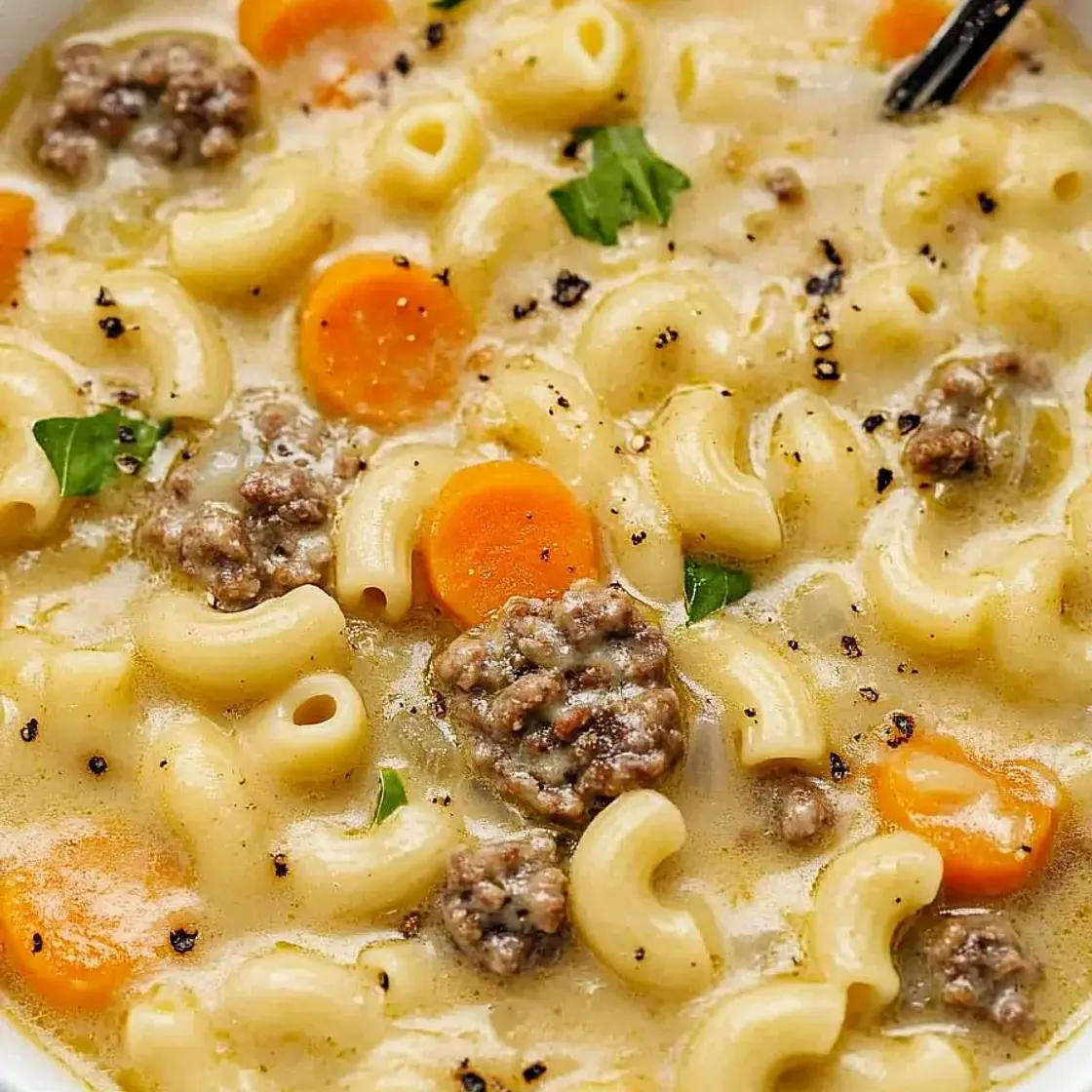 Macaroni Cheeseburger Soup