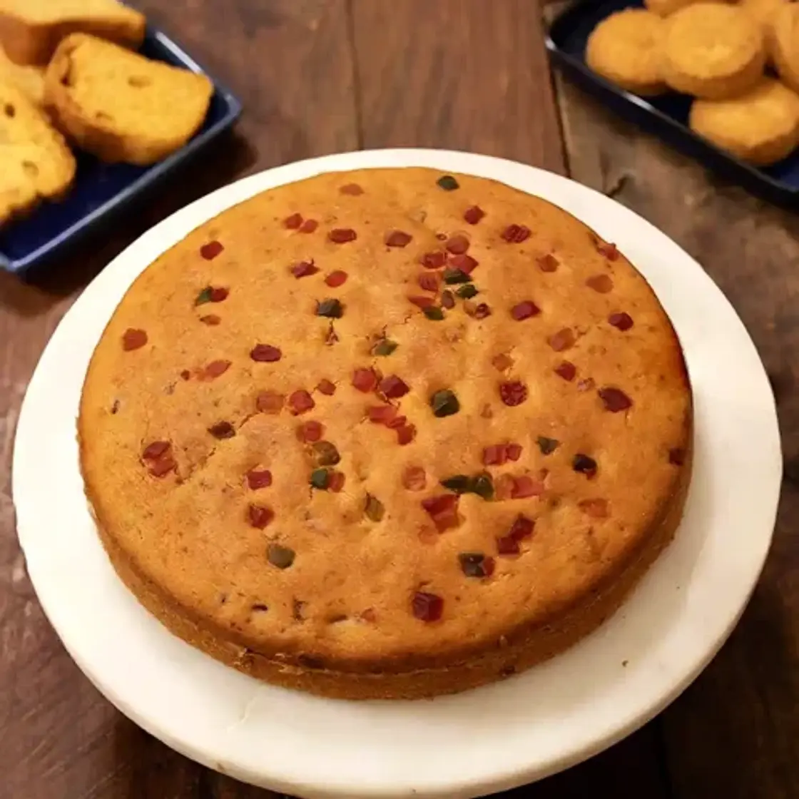 Eggless tutti frutti cake
