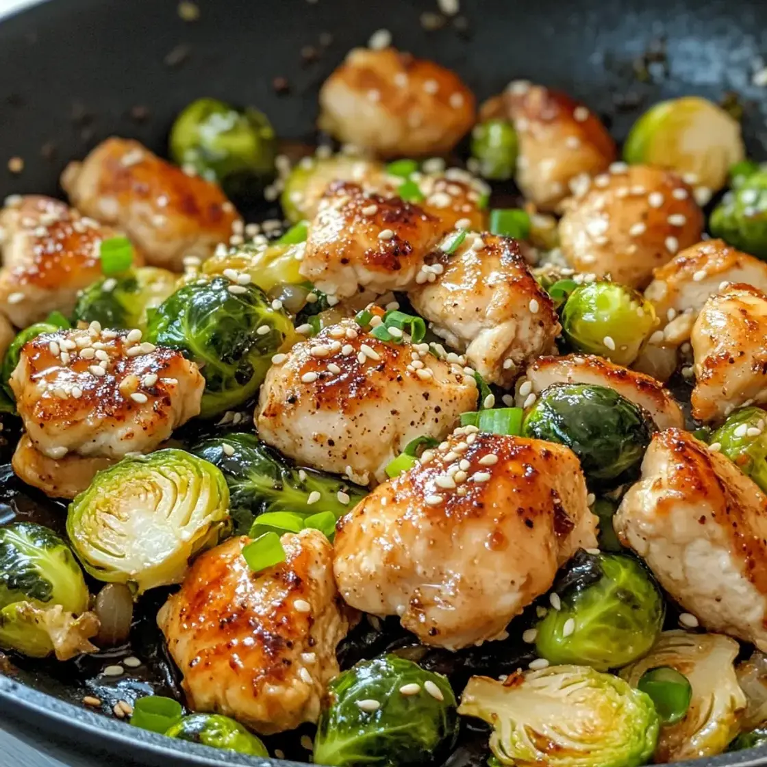 Honey-Garlic Chicken & Brussels Sprouts Skillet