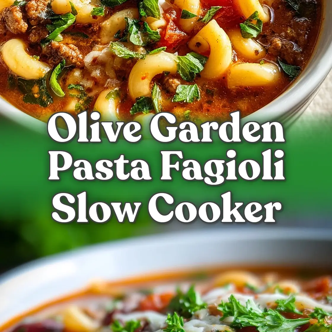 Olive Garden Pasta Fagioli Slow Cooker Recipe with Ground Beef