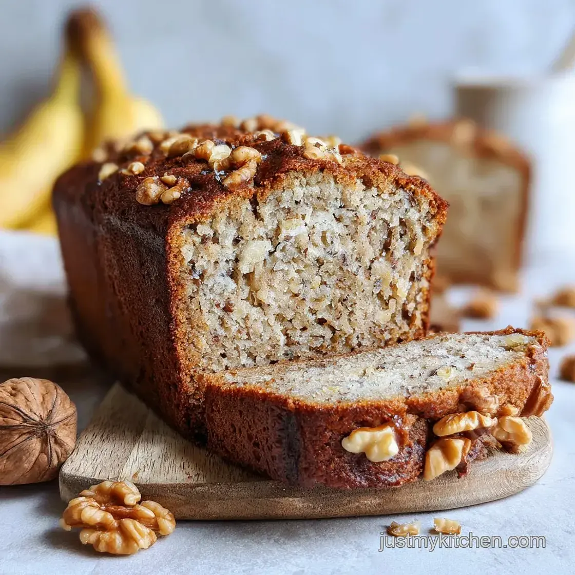 Moist and Grain-Free Almond Flour Banana Bread with Walnuts