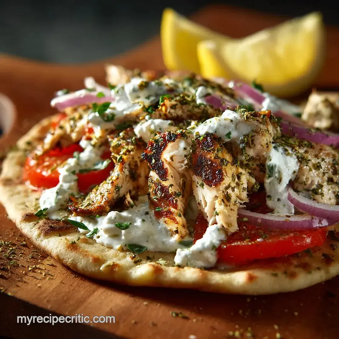 Chicken Gyro Authentic Lemon Oregano Recipe with Homemade Tzatziki