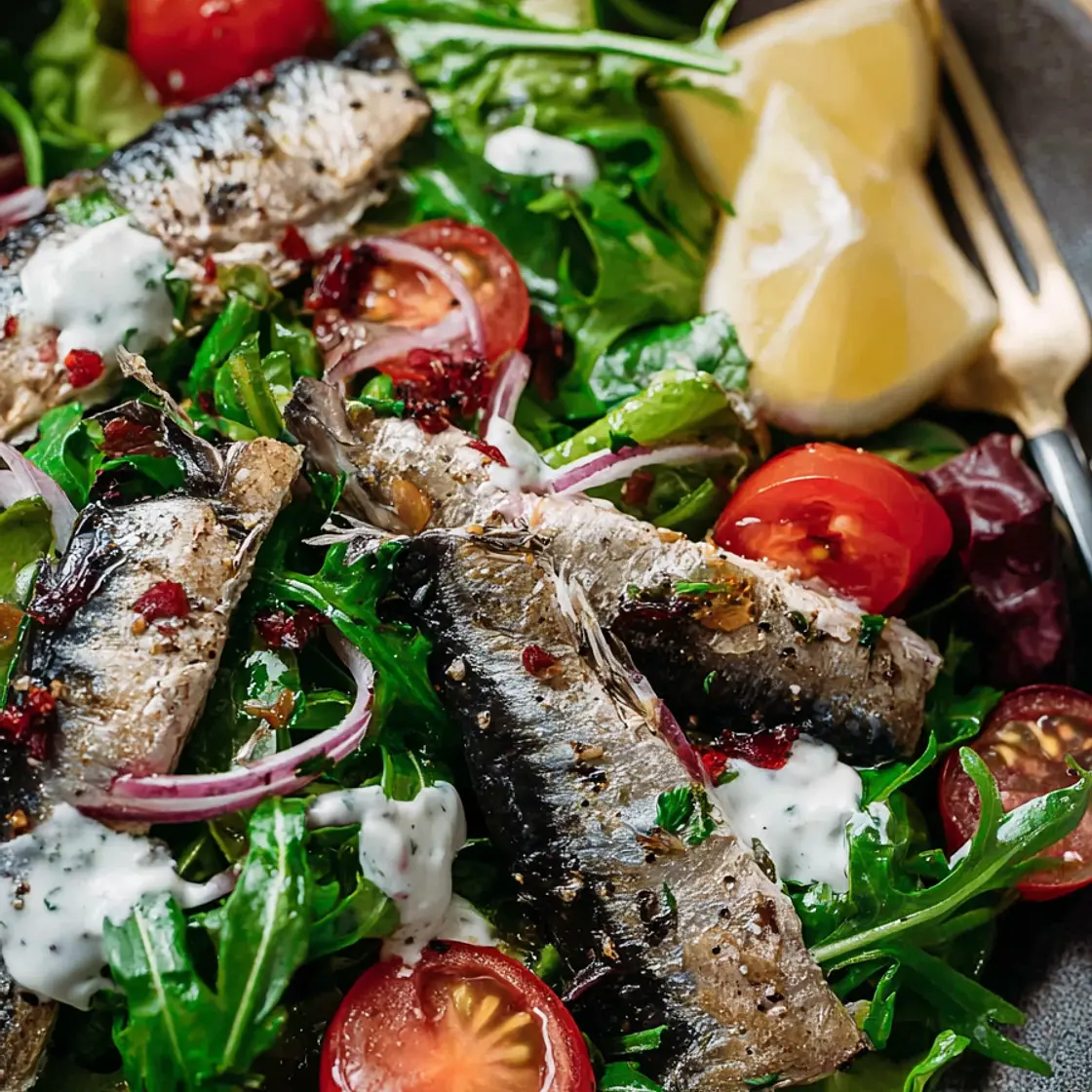 Green Salad with Sardines Recipe