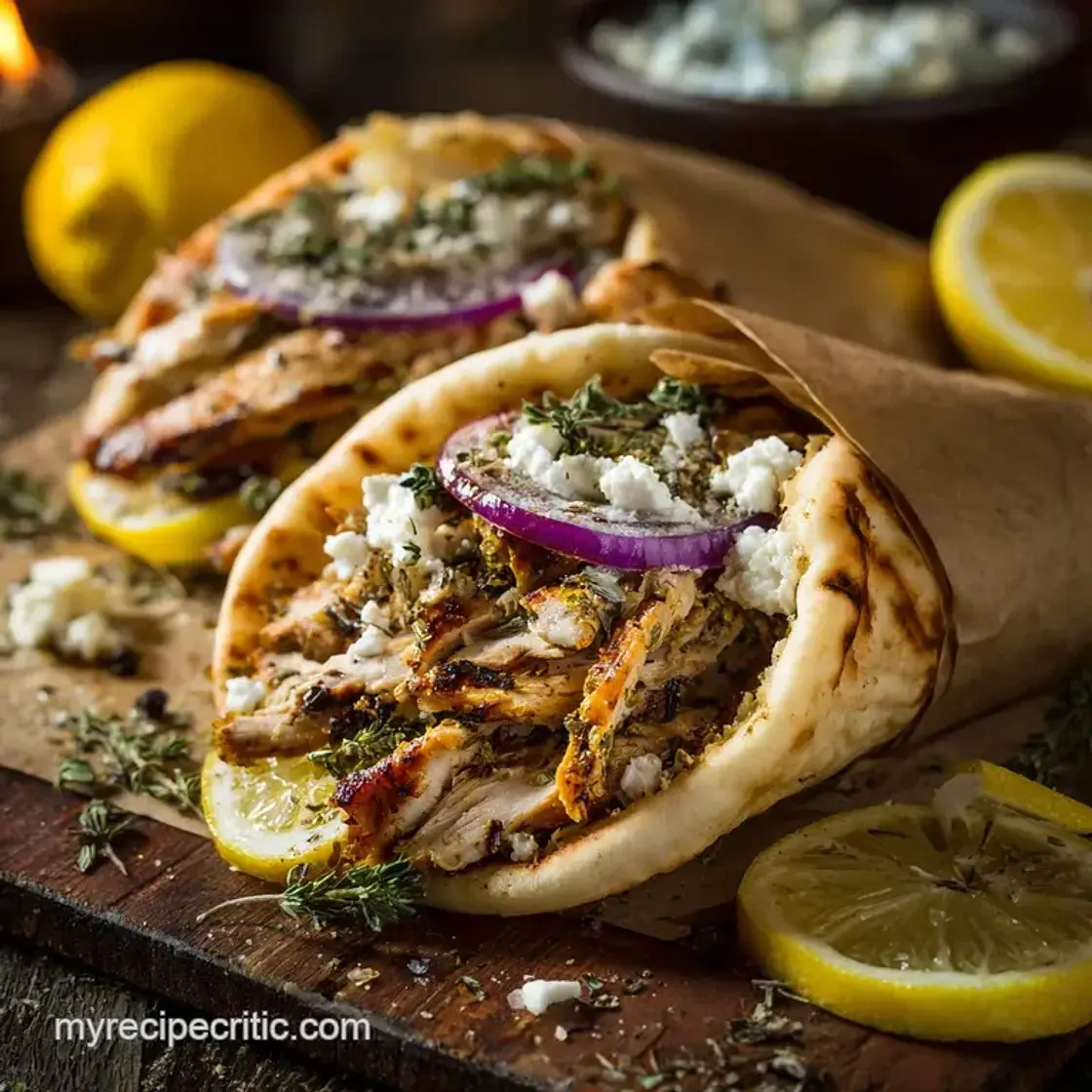 Chicken Gyro Authentic Lemon Oregano Recipe with Homemade Tzatziki