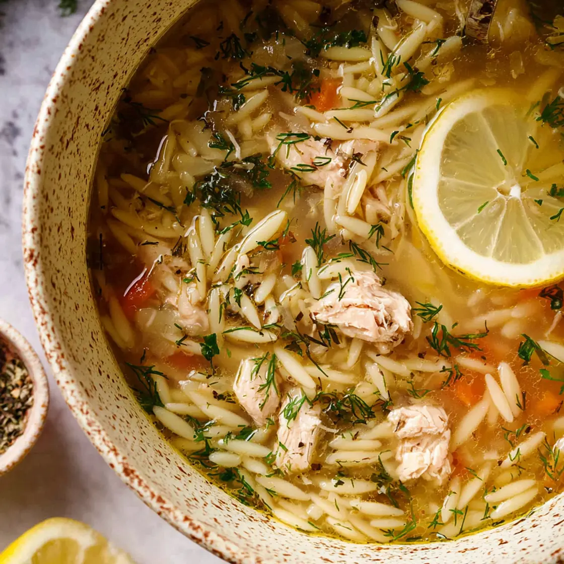 One-Pot Lemon Chicken Orzo Soup Recipe
