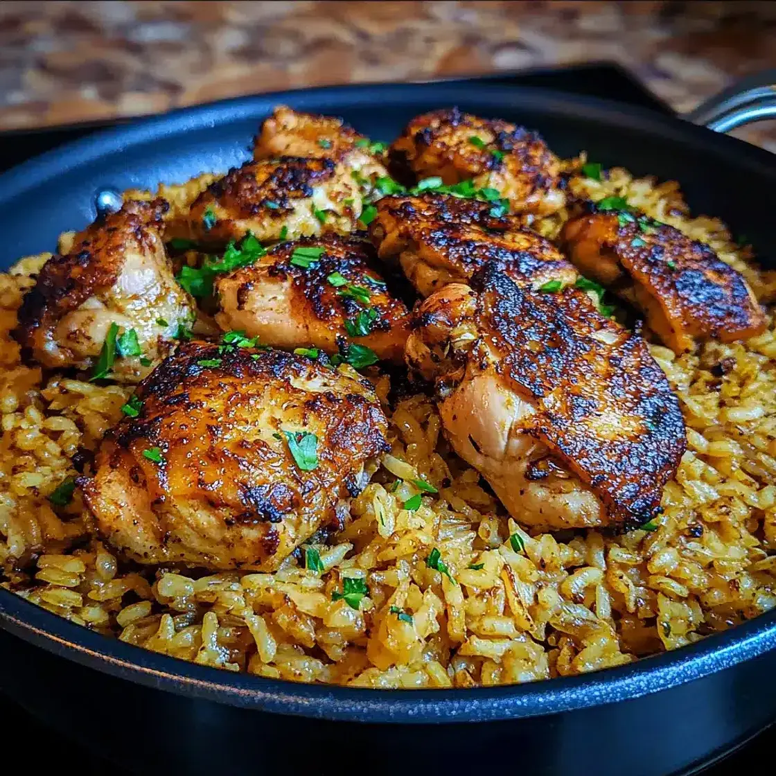 One-pan Chicken and Garlic Rice Easy Weeknight Dinner
