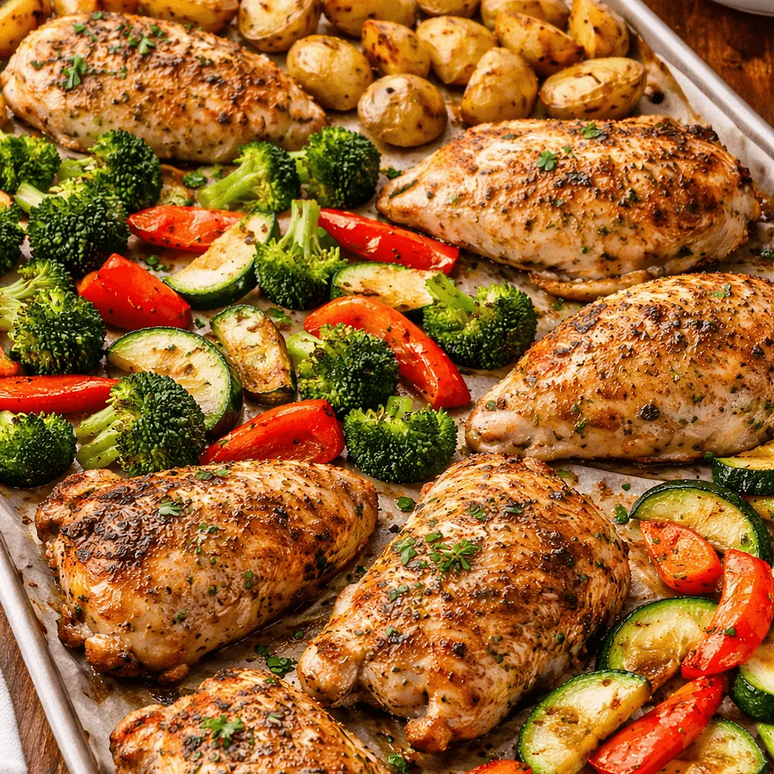 Herb-Roasted Chicken with Veggies & Potatoes (Sheet Pan)