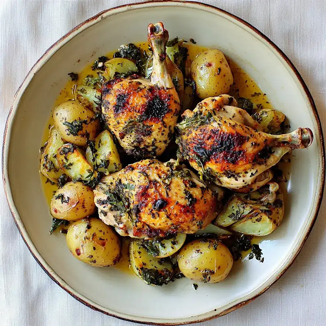 Lemon Herb Chicken with Leeks Potatoes Easy Weeknight Dinner