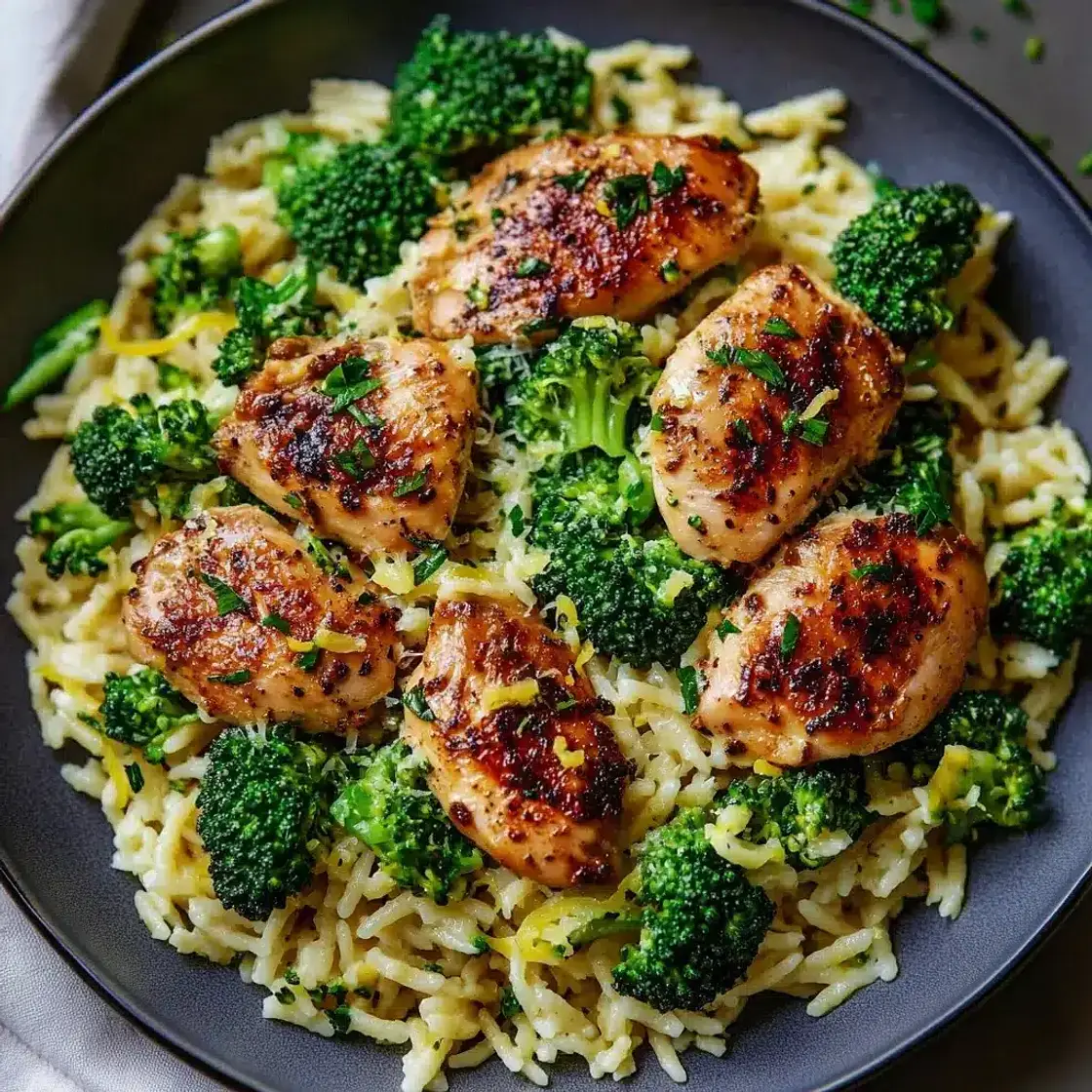 Lemon Pepper Chicken Broccoli Orzo Easy Weeknight Dinner