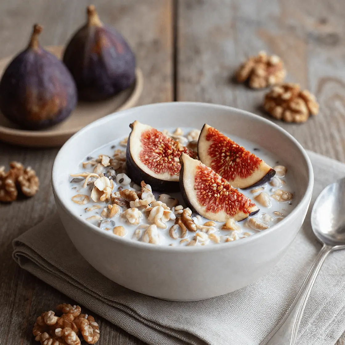 Overnight Oats with fig and walnut