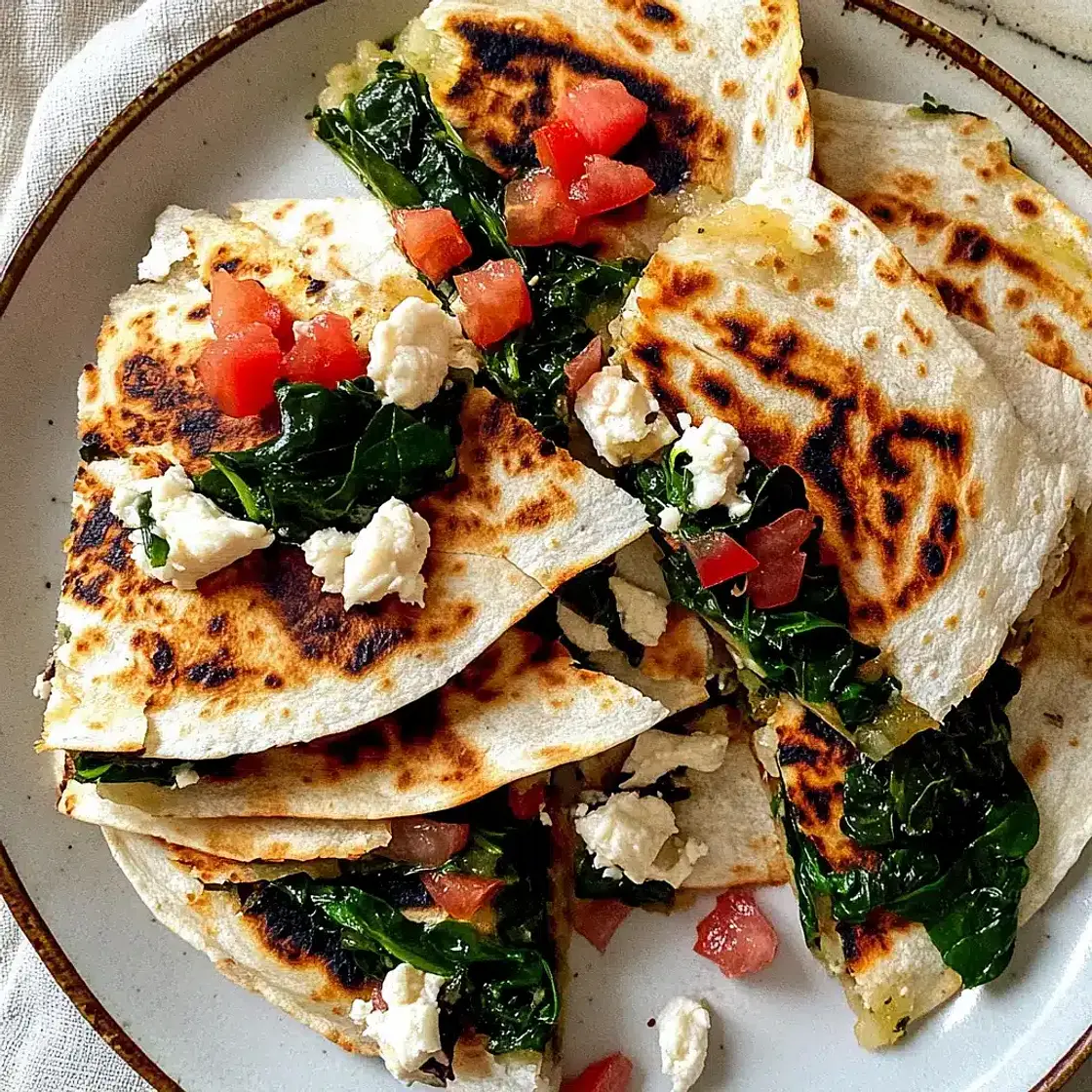 Mediterranean Quesadillas with Spinach Easy Weeknight Meal