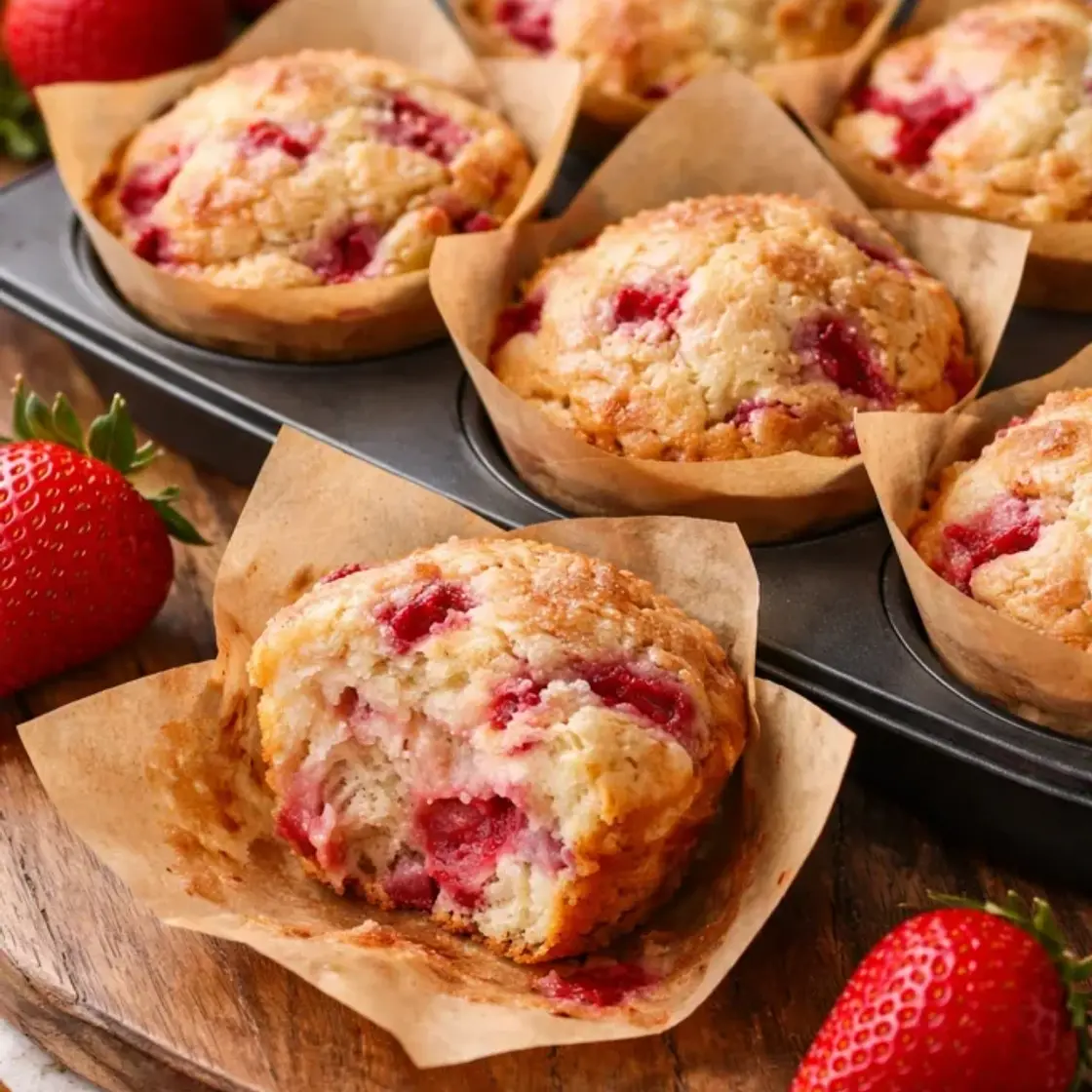 Bakery-Style Strawberry Muffins