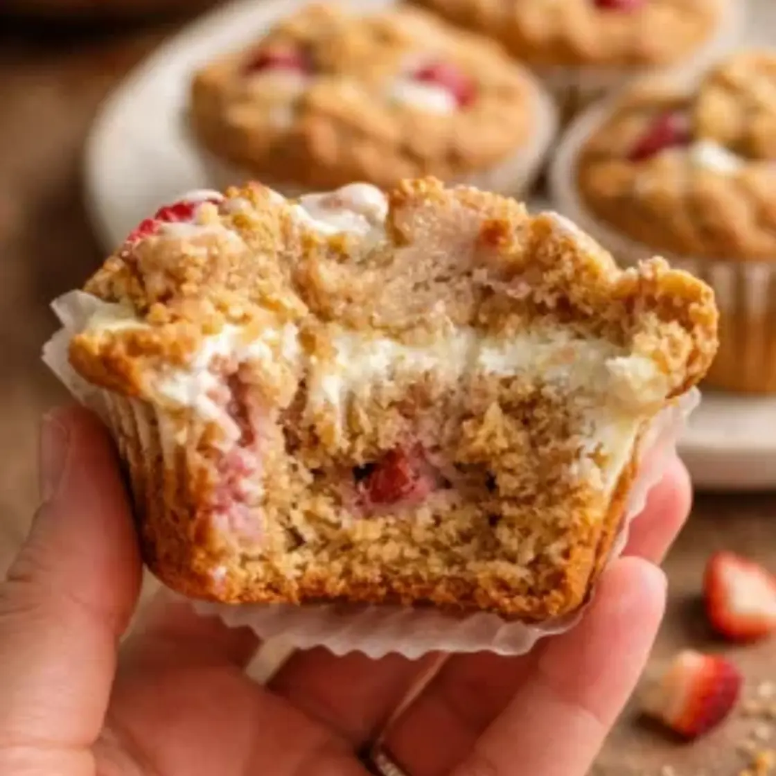 Vegan and Gluten-Free Strawberries and Cream Dream Muffins