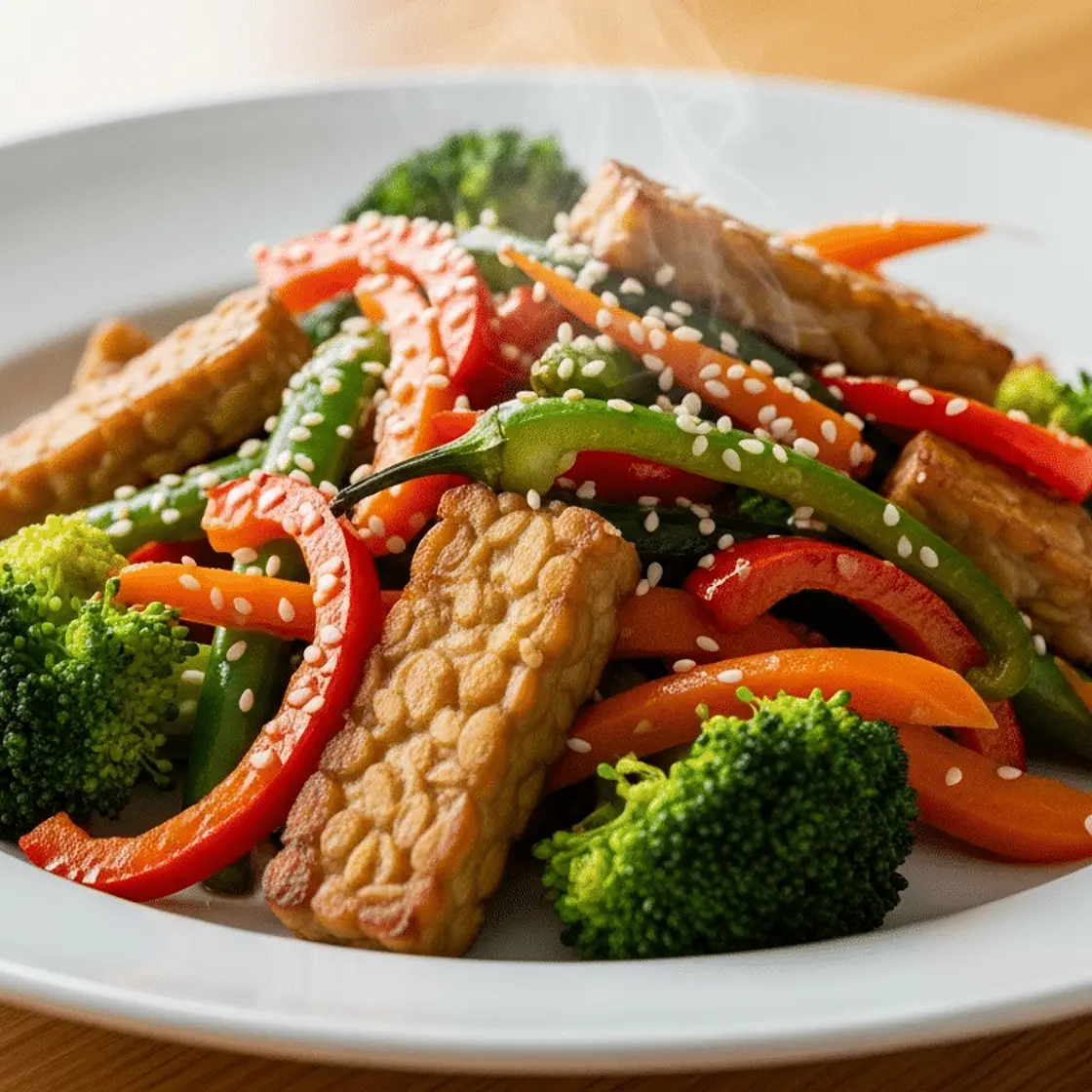 Tempeh sauté aux légumes sans FODMAP