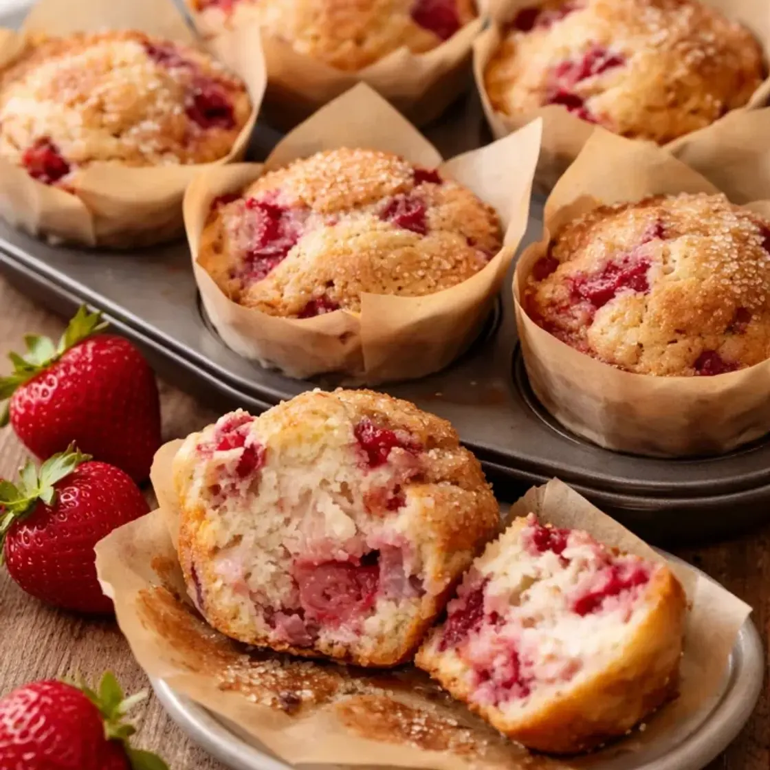Bakery-Style Strawberry Muffins
