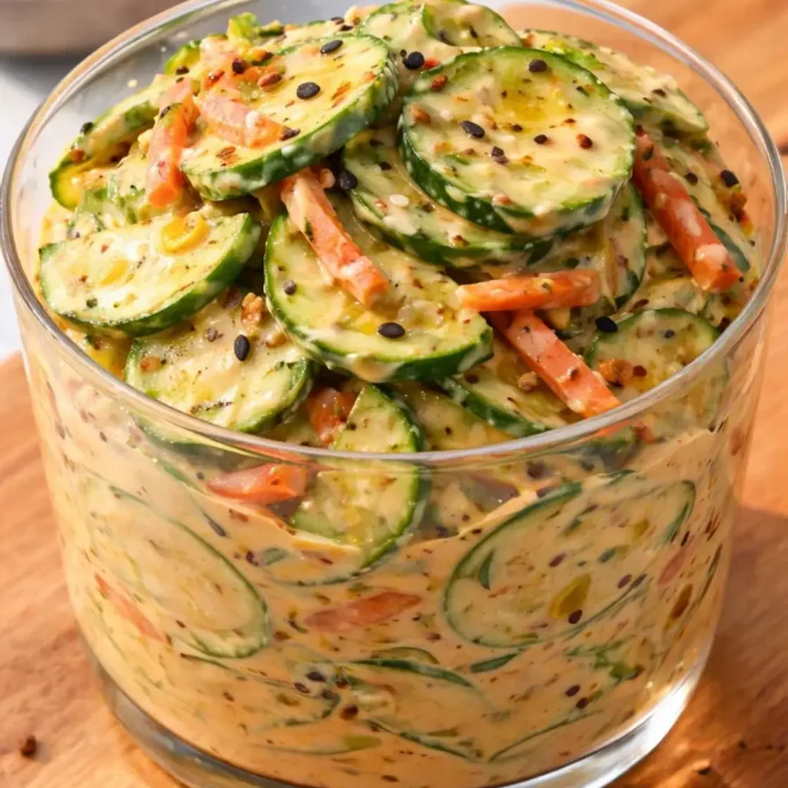 Creamy Asian Cucumber Salad Bowl