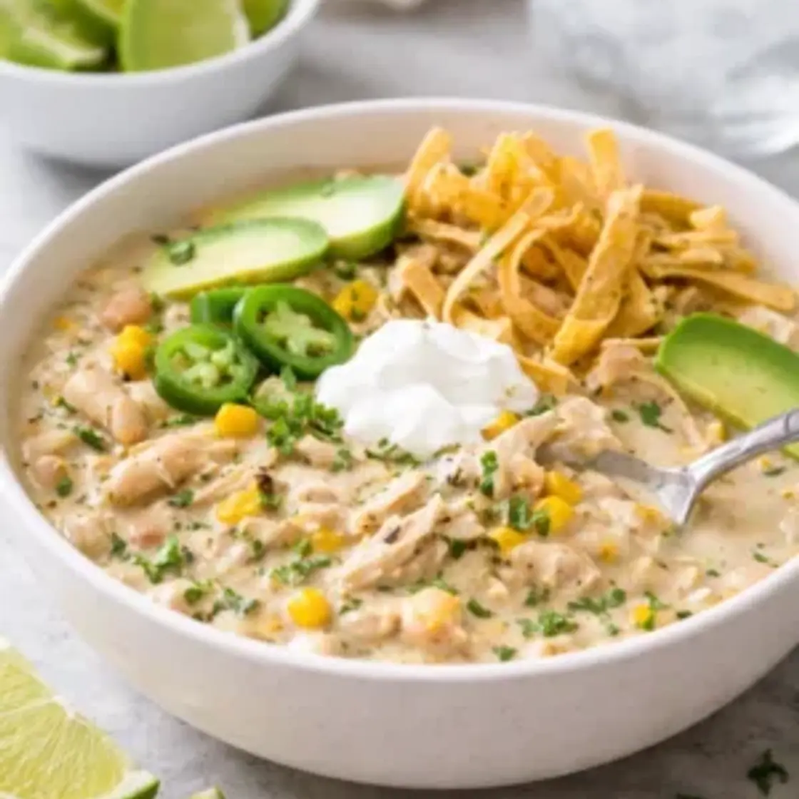 Creamy Crockpot White Chicken Chili