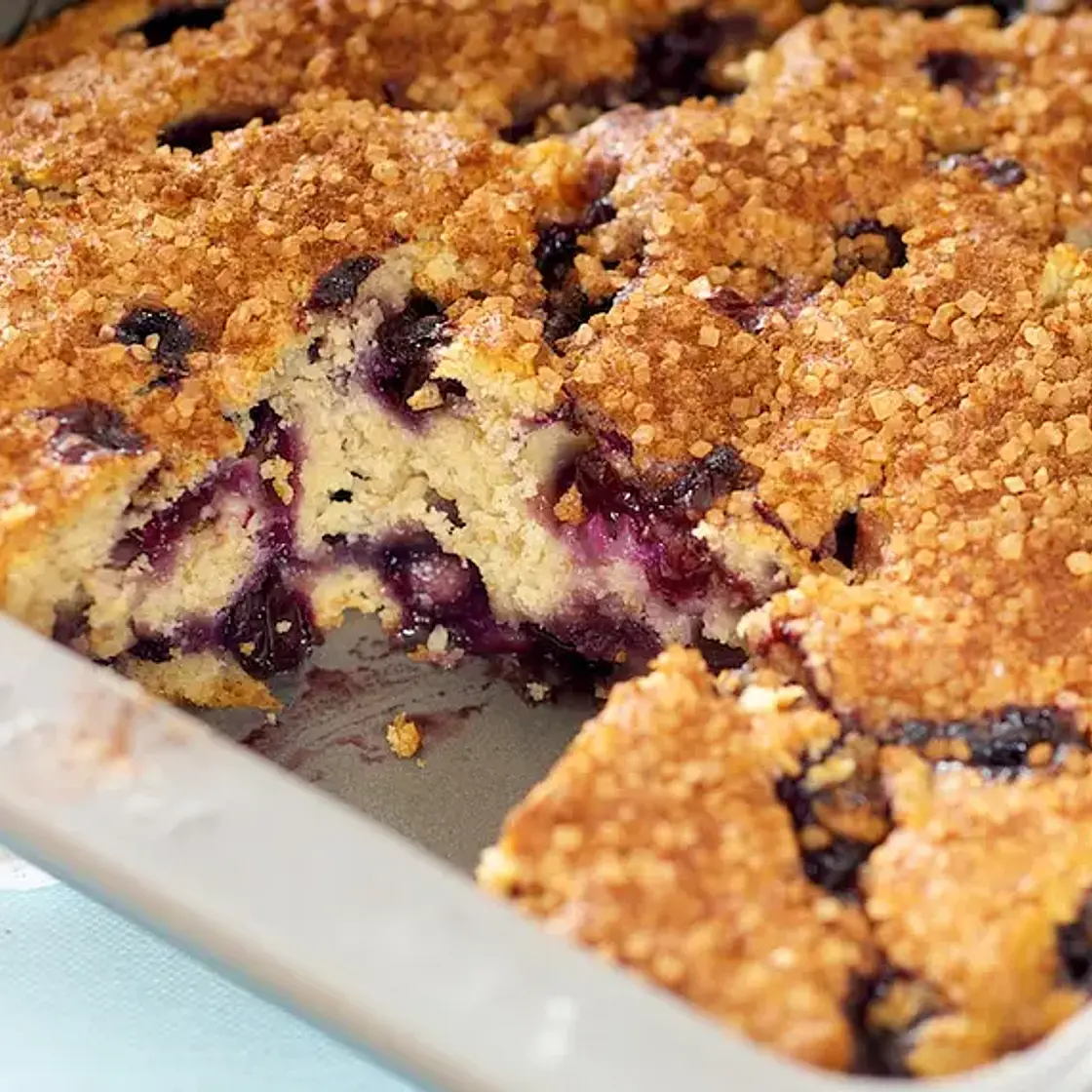 Best Ever Blueberry Coffee Cake (Low Fat)