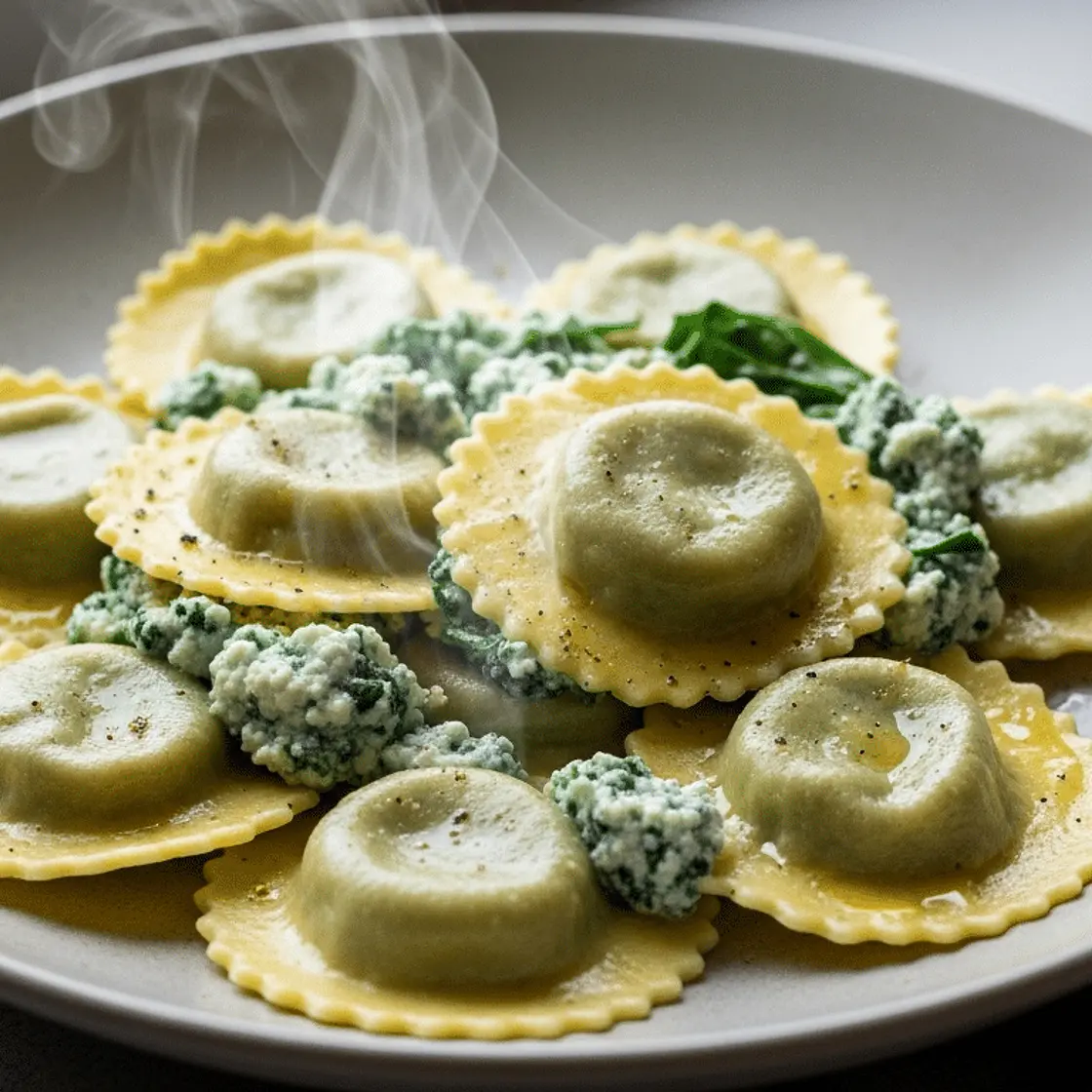 Ravioli maison sans FODMAP à la ricotta et aux épinards