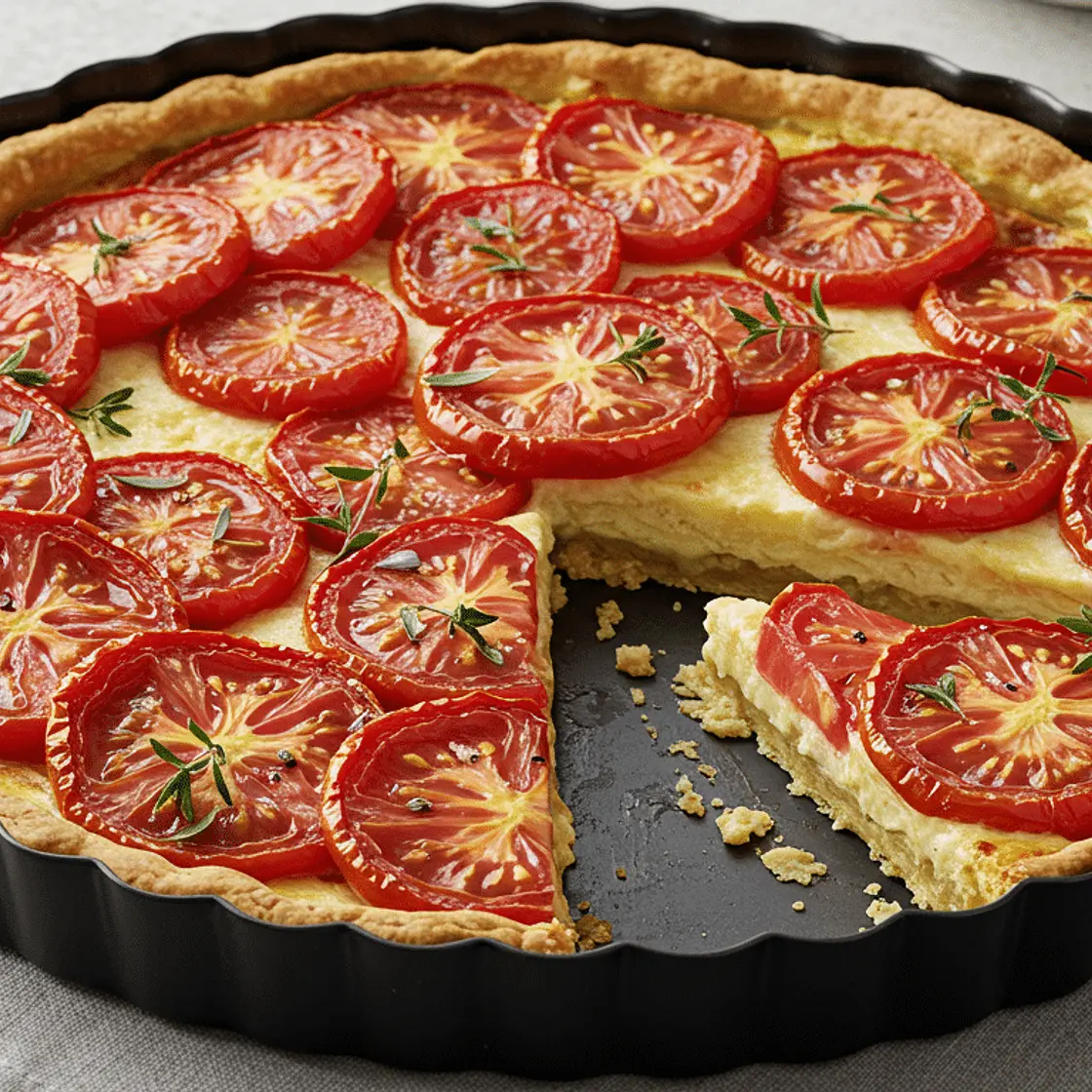 Tarte à la tomate sans gluten à la pâte maison