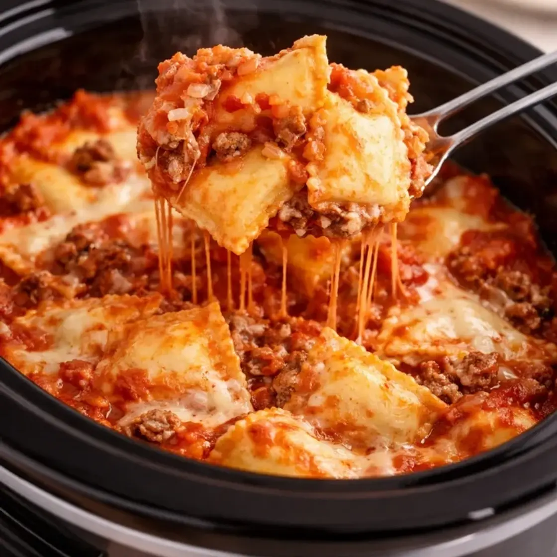 Crockpot Lasagna with Ravioli