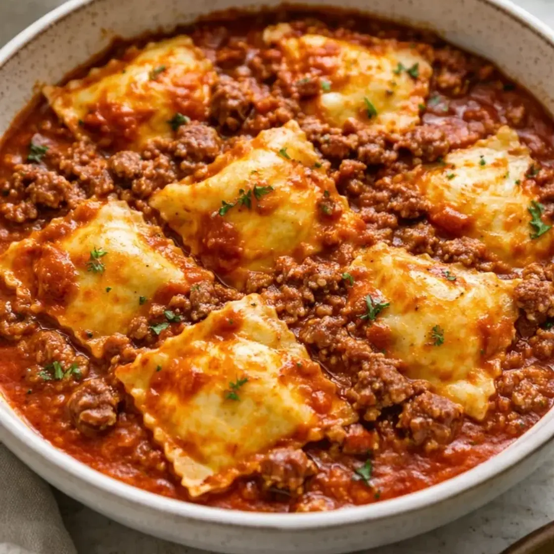 Crockpot Ravioli Lasagna