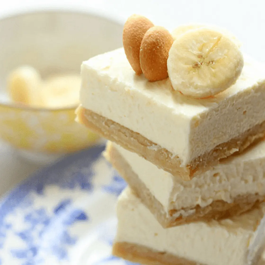 Banana Pudding Cheesecake Bars with Banana Blondie Crust