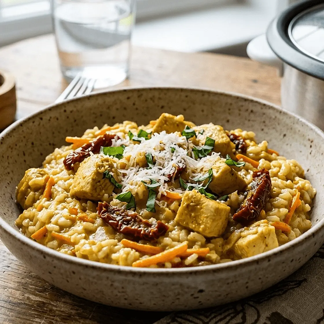 Creamy Chicken Curry Risotto (Rice Cooker Method)