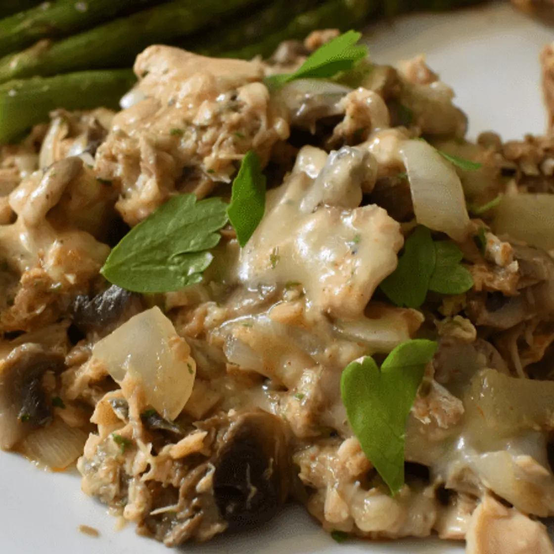 Canned Salmon and Mushrooms Skillet