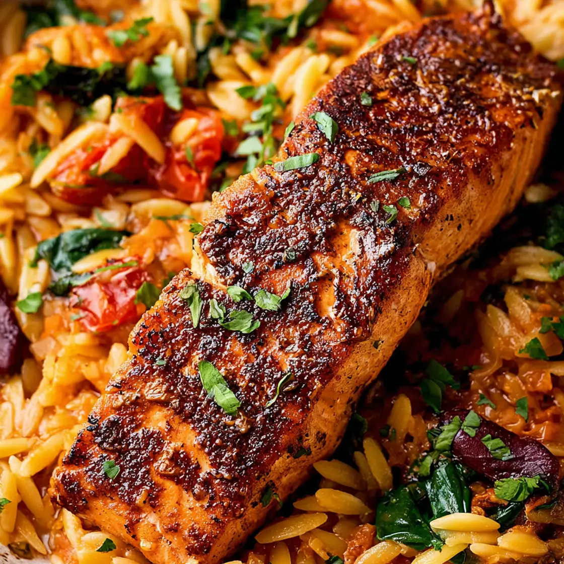 Tuscan Salmon and Orzo Recipe