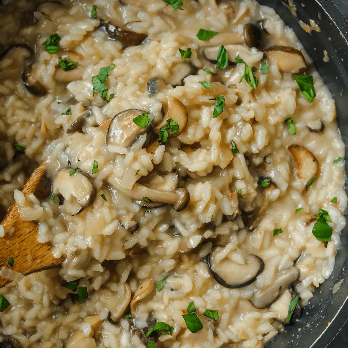 Creamy Vegan Miso Mushroom Risotto