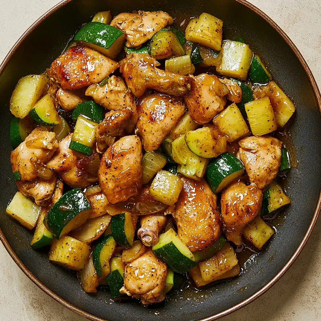 Honey Garlic Chicken and Zucchini Skillet Easy Weeknight Dinner