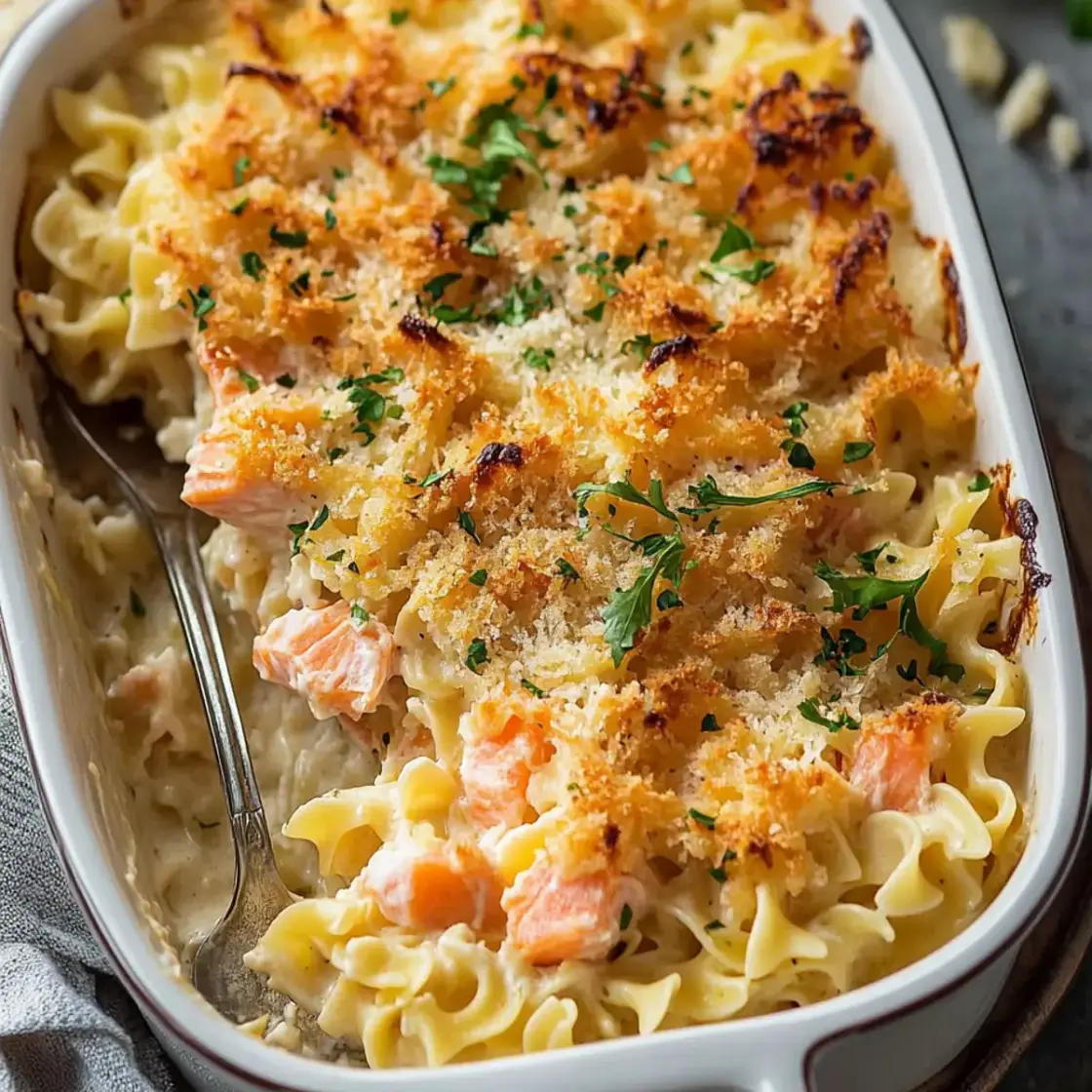 Cheesy Salmon Noodle Casserole for Quick Family Comfort