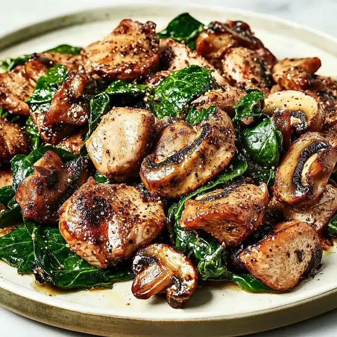 Turkey Spinach Mushroom Easy Weeknight Dinner Recipe