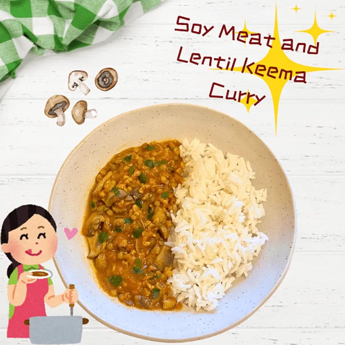 Soy Meat and Lentil Keema Curry