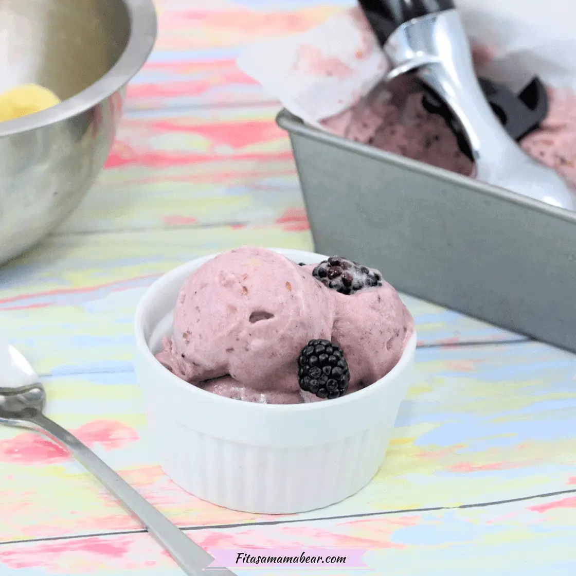 3 Ingredient Banana Blackberry Ice Cream