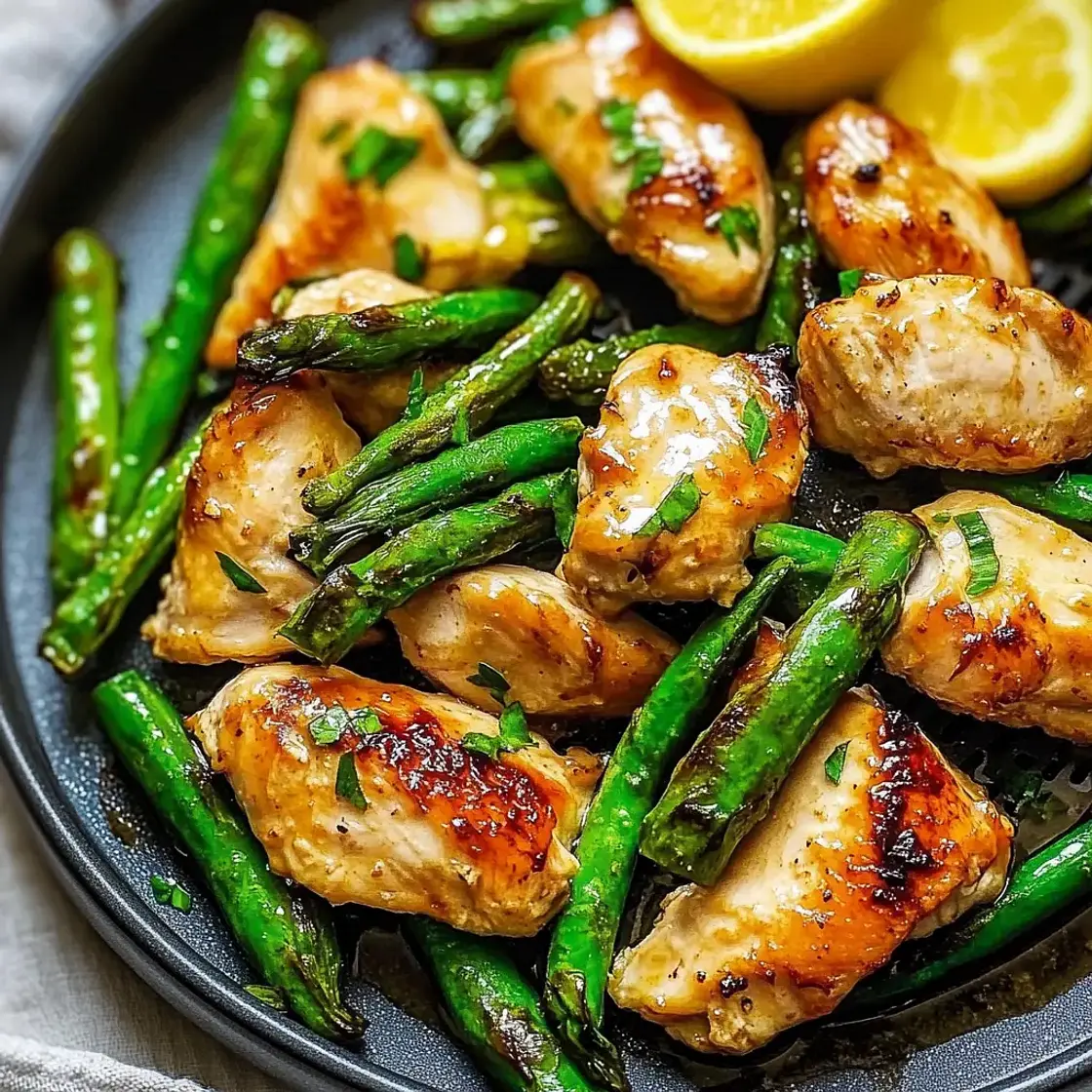 Air Fryer Chicken Breast Asparagus Lemon Easy Weeknight Meal