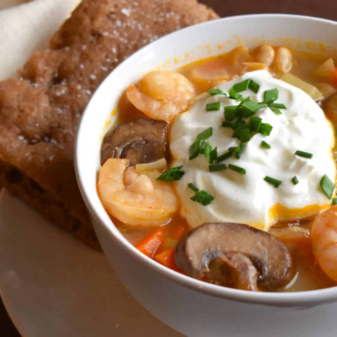 Creamy Shrimp and Mushroom Soup