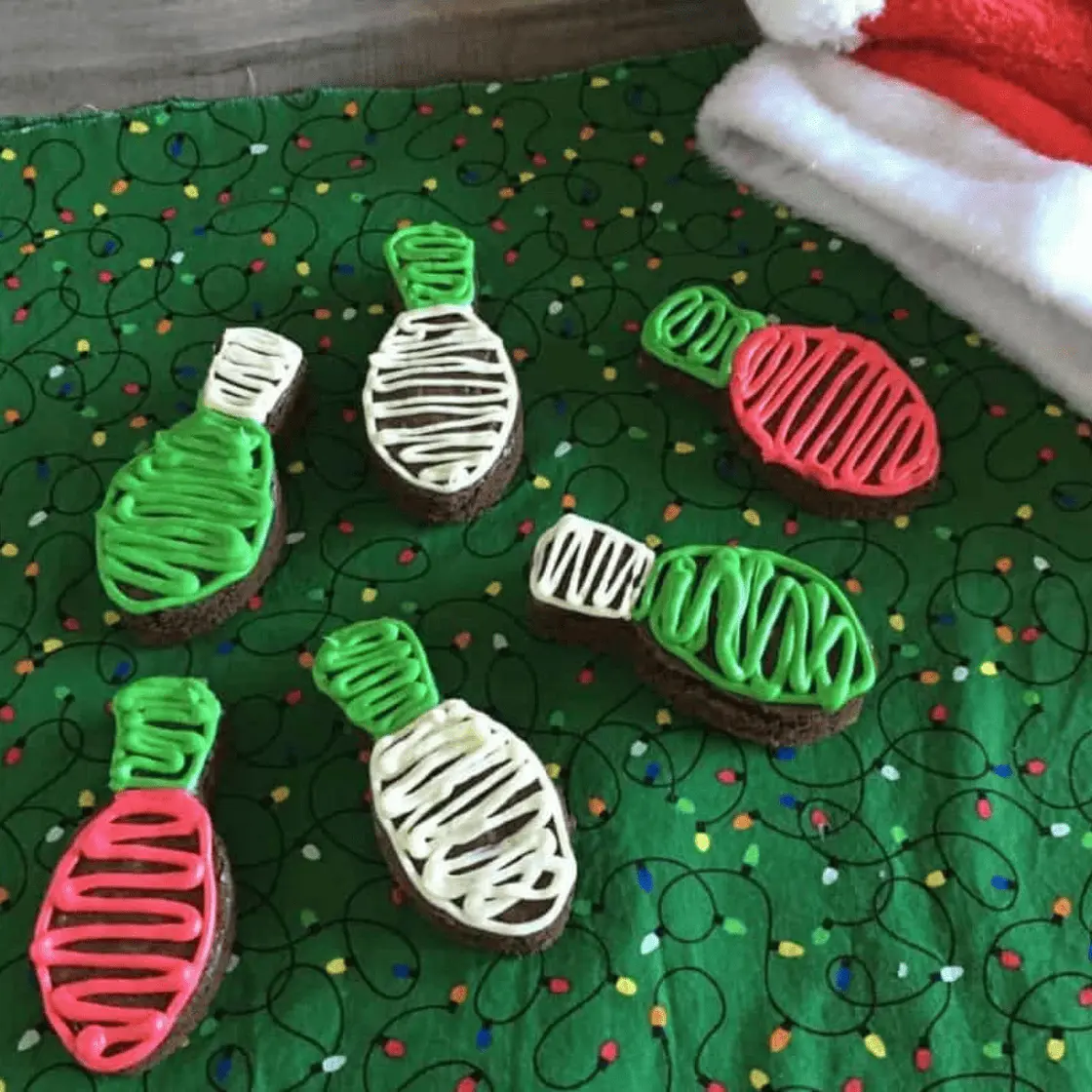Air Fryer Christmas Light Brownies