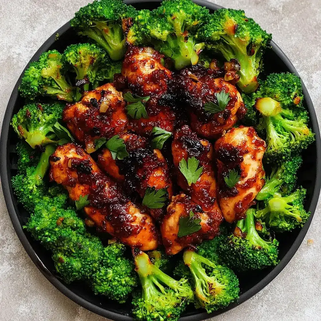 Chili Garlic Air Fryer Chicken Broccoli Satisfying Quick Recipe