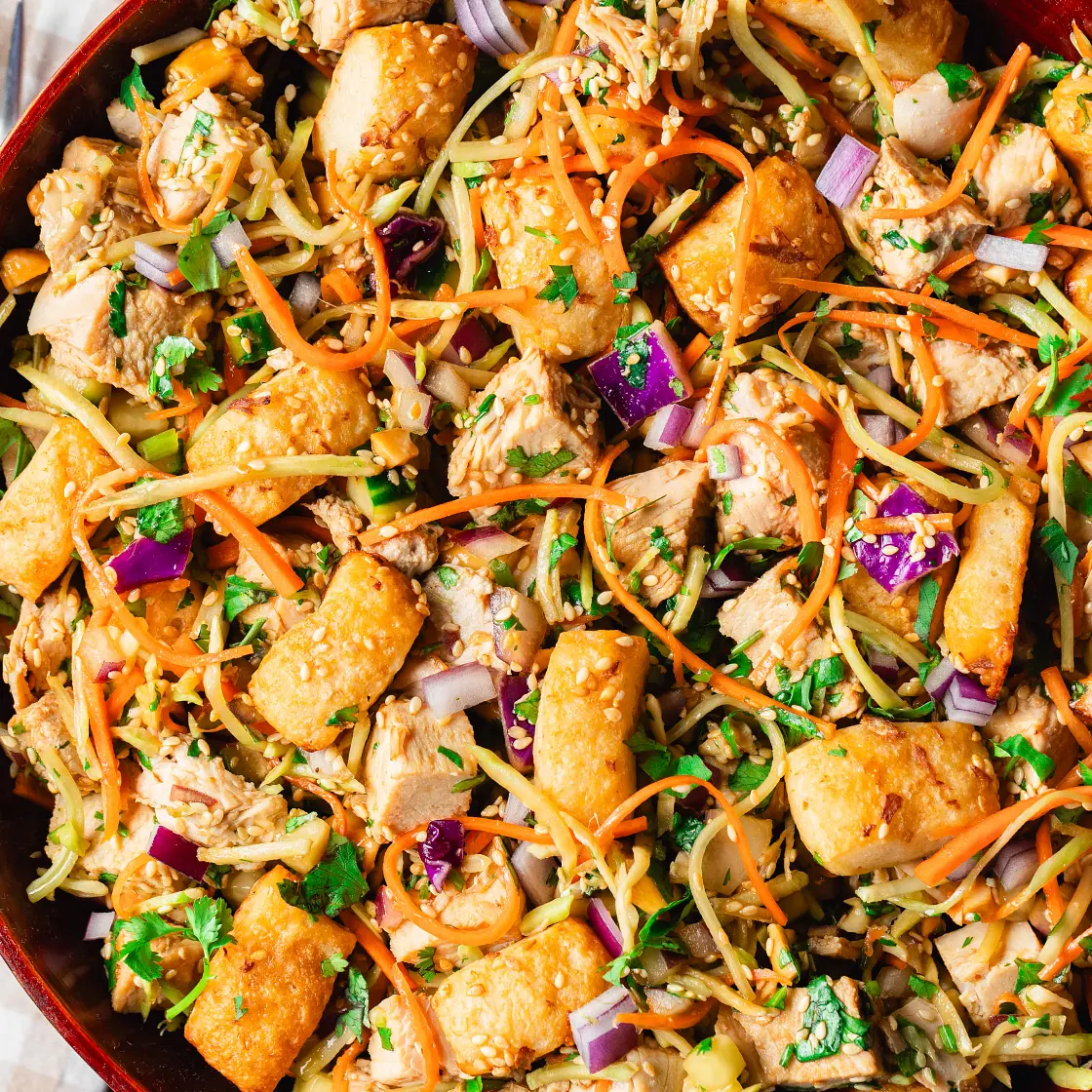 Sesame-Crouton Asian Chicken Salad
